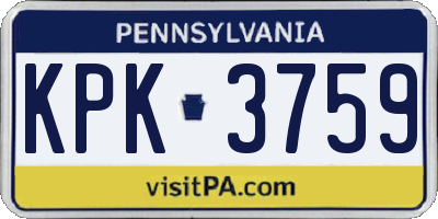 PA license plate KPK3759