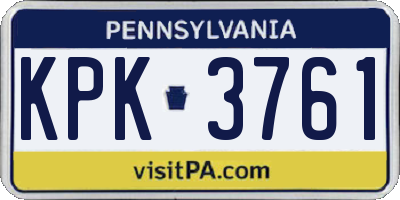 PA license plate KPK3761