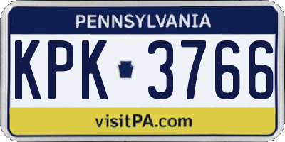 PA license plate KPK3766