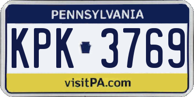 PA license plate KPK3769