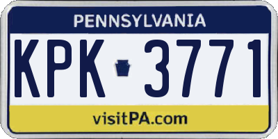 PA license plate KPK3771