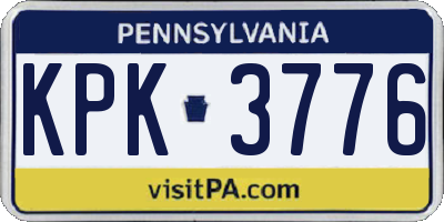 PA license plate KPK3776