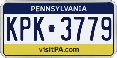 PA license plate KPK3779