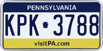 PA license plate KPK3788