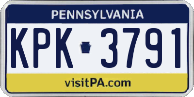 PA license plate KPK3791