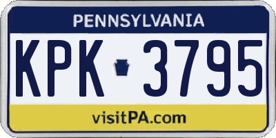 PA license plate KPK3795