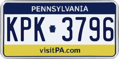PA license plate KPK3796