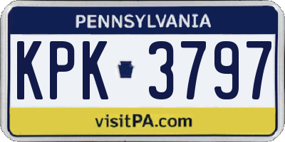 PA license plate KPK3797
