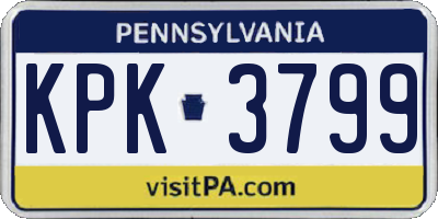 PA license plate KPK3799