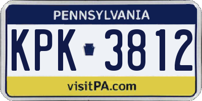 PA license plate KPK3812