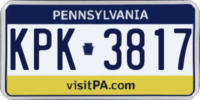 PA license plate KPK3817