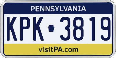 PA license plate KPK3819