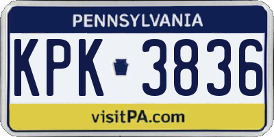 PA license plate KPK3836