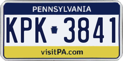 PA license plate KPK3841
