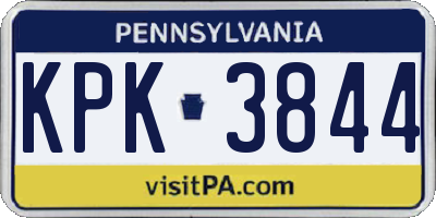 PA license plate KPK3844