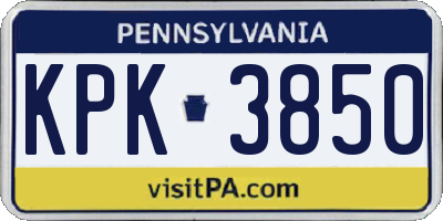 PA license plate KPK3850