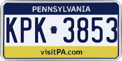 PA license plate KPK3853