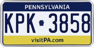 PA license plate KPK3858