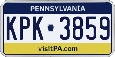 PA license plate KPK3859
