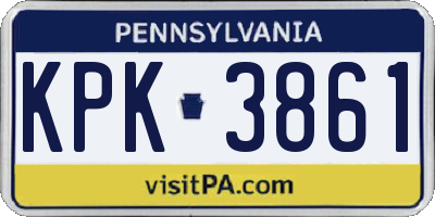 PA license plate KPK3861