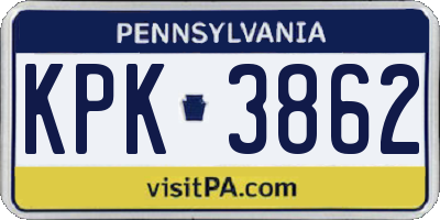 PA license plate KPK3862