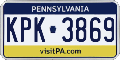 PA license plate KPK3869