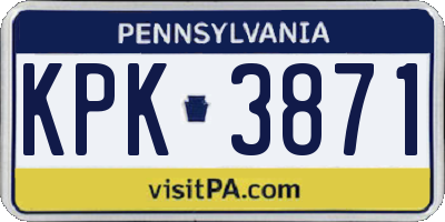 PA license plate KPK3871