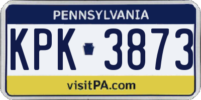 PA license plate KPK3873