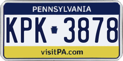 PA license plate KPK3878
