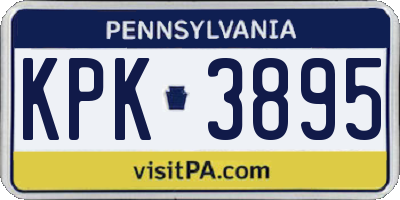 PA license plate KPK3895