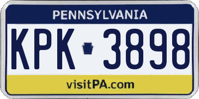 PA license plate KPK3898