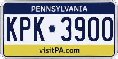 PA license plate KPK3900
