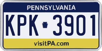 PA license plate KPK3901