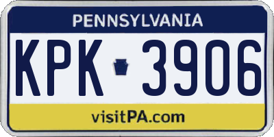 PA license plate KPK3906