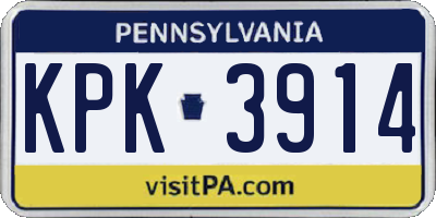 PA license plate KPK3914
