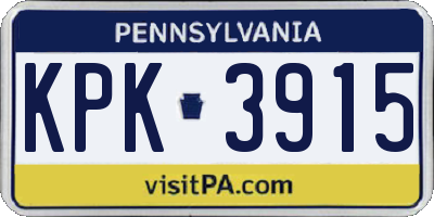 PA license plate KPK3915