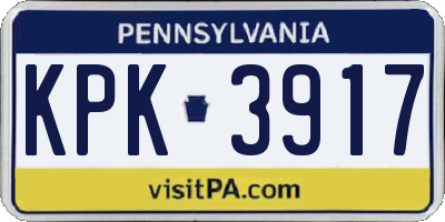 PA license plate KPK3917