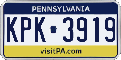 PA license plate KPK3919
