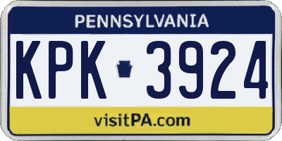 PA license plate KPK3924