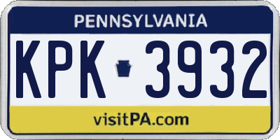 PA license plate KPK3932