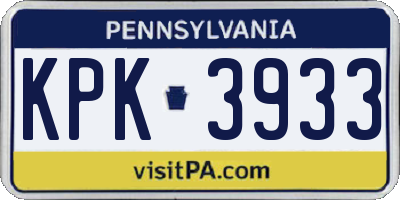 PA license plate KPK3933