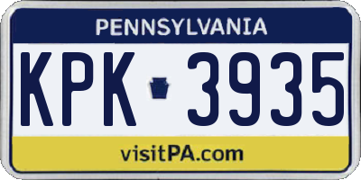 PA license plate KPK3935