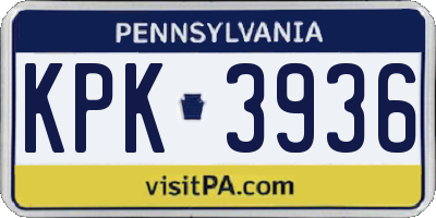 PA license plate KPK3936