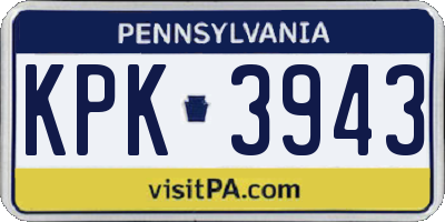 PA license plate KPK3943