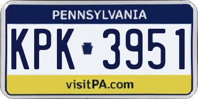 PA license plate KPK3951