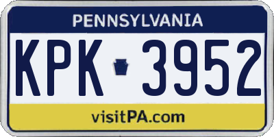 PA license plate KPK3952