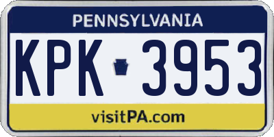 PA license plate KPK3953