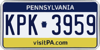PA license plate KPK3959