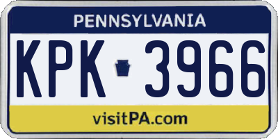 PA license plate KPK3966