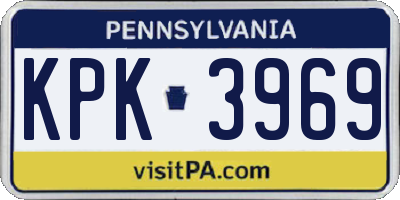 PA license plate KPK3969